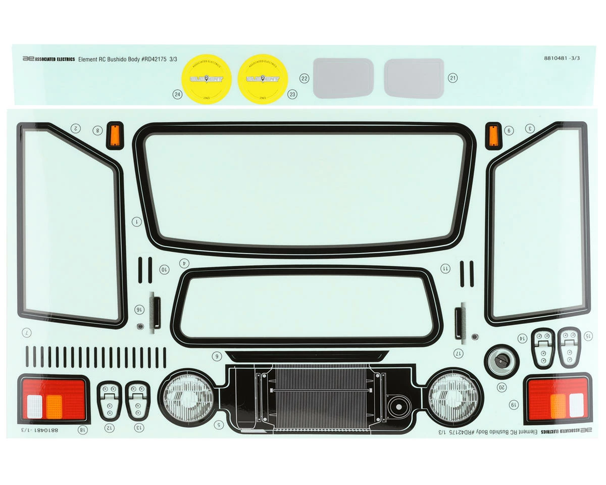 Element RC Duro Bushido Body Set (Clear) 4 Element RC Duro Bushido Body Set (Clear) - Image 4