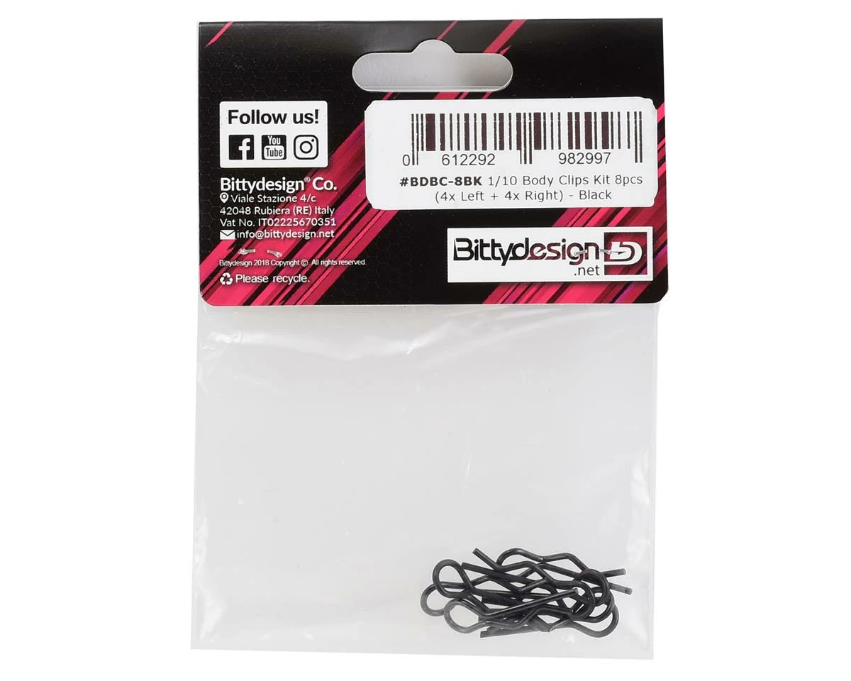 Bittydesign 1/10 Body Clips (Black) 2 Bittydesign 1/10 Body Clips (Black) - Image 2