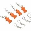 Hot Racing 1/10 Aluminum EZ Pulls W/Body Clips (Orange) (4)