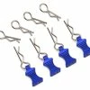 Hot Racing 1/10 Aluminum EZ Pulls W/Body Clips (Blue) (4)