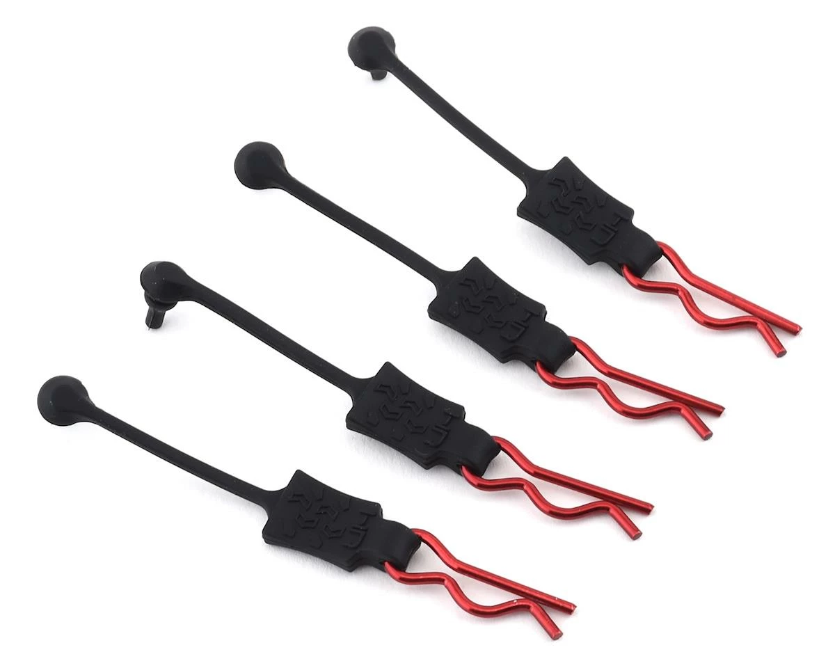 Hot Racing 1/8 Body Clip Retainers (Red) (4) 1 Hot Racing 1/8 Body Clip Retainers (Red) (4)