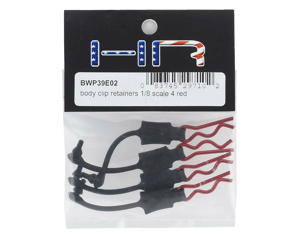 Hot Racing 1/8 Body Clip Retainers (Red) (4) 2 Hot Racing 1/8 Body Clip Retainers (Red) (4) - Image 2