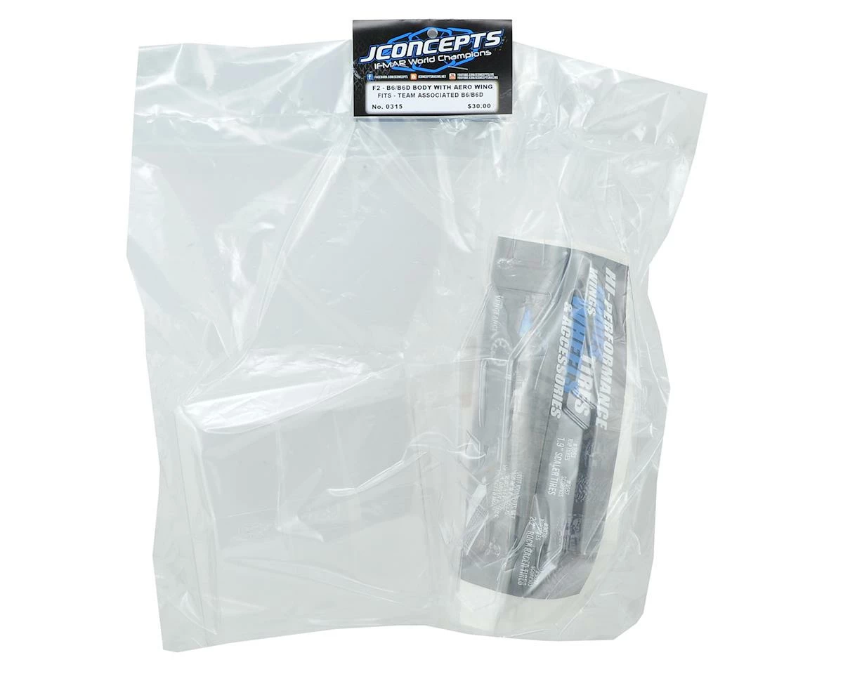 JCONCEPTS B6/B6D "F2" Buggy Body W/6.5" Aero Wing (Clear) 2 JCONCEPTS B6/B6D "F2" Buggy Body W/6.5" Aero Wing (Clear) - Image 2