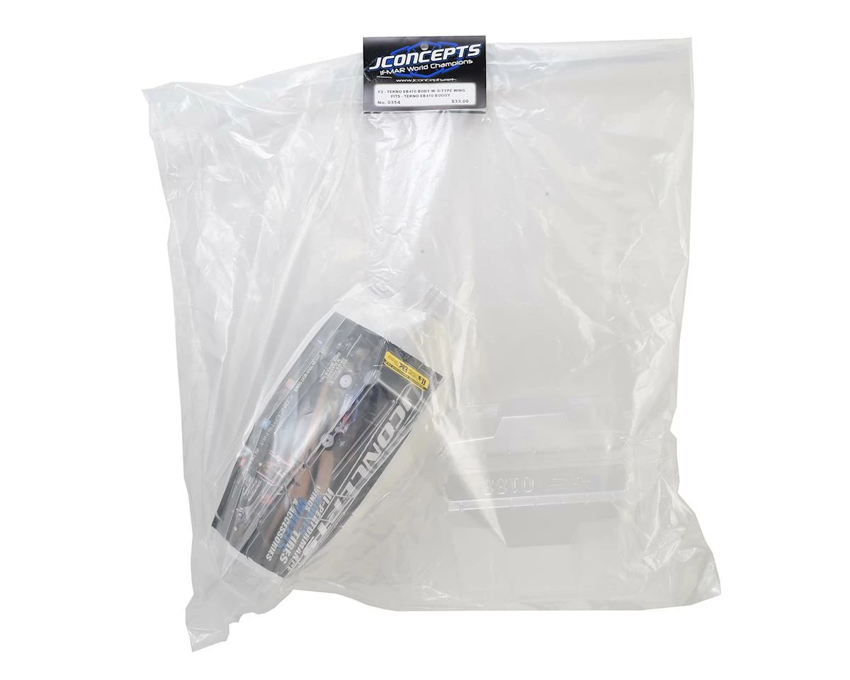 JCONCEPTS Tekno EB410 "F2" 4WD Buggy Body W/6.5" Aero Wing (Clear) 2 JCONCEPTS Tekno EB410 "F2" 4WD Buggy Body W/6.5" Aero Wing (Clear) - Image 2