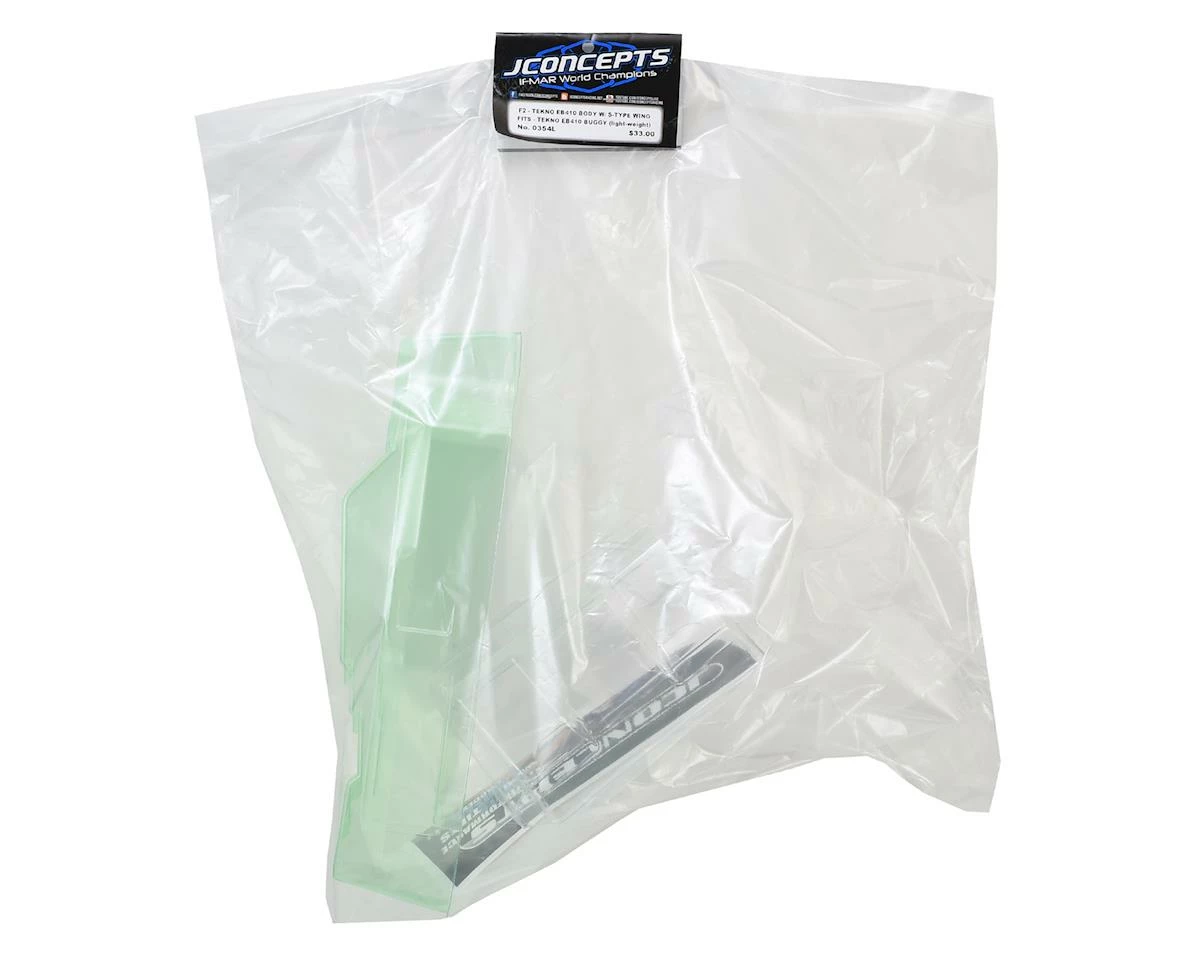 JCONCEPTS EB410 "F2" 4WD Buggy Body W/6.5" Aero Wing (Clear) (Light Weight) 2 JCONCEPTS EB410 "F2" 4WD Buggy Body W/6.5" Aero Wing (Clear) (Light Weight) - Image 2