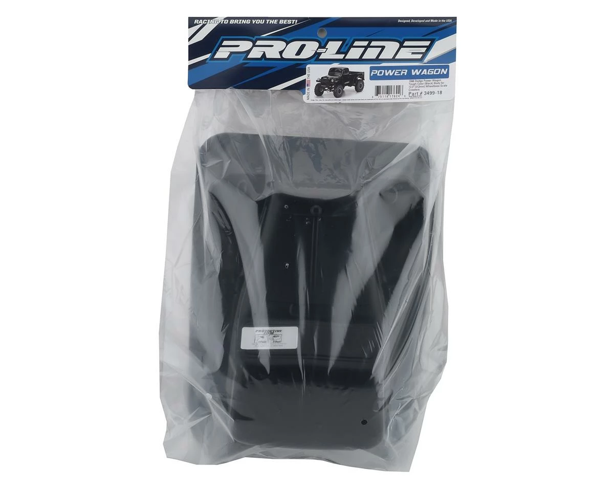 PRO-LINE 1946 Dodge Power Wagon 12.3" Tough-Color Rock Crawler Body (Black) 3 PRO-LINE 1946 Dodge Power Wagon 12.3" Tough-Color Rock Crawler Body (Black) - Image 3