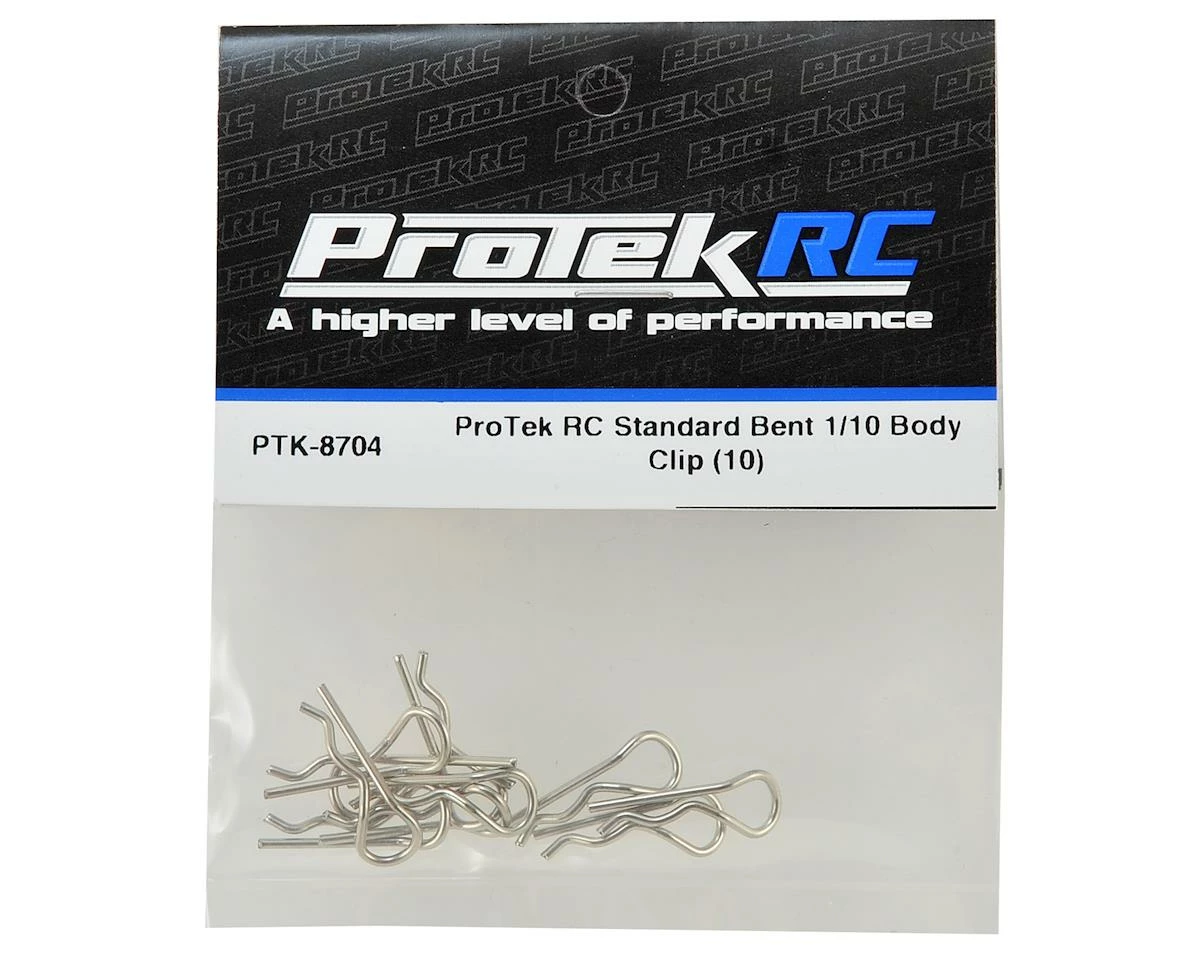 Protek RC Standard Bent Body Clip (10) (1/10 Scale) 2 Protek RC Standard Bent Body Clip (10) (1/10 Scale) - Image 2