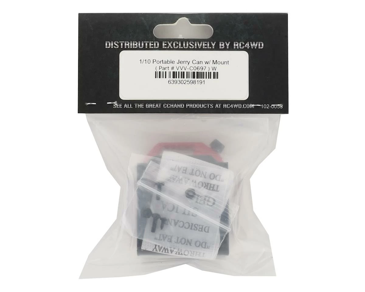 RC4WD CChand 1/10 Portable Jerry Can W/Mount (Red) 2 RC4WD CChand 1/10 Portable Jerry Can W/Mount (Red) - Image 2