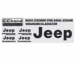 RC4WD Axial SCX10 III Jeep Gladiator Decal Sheet (Black)