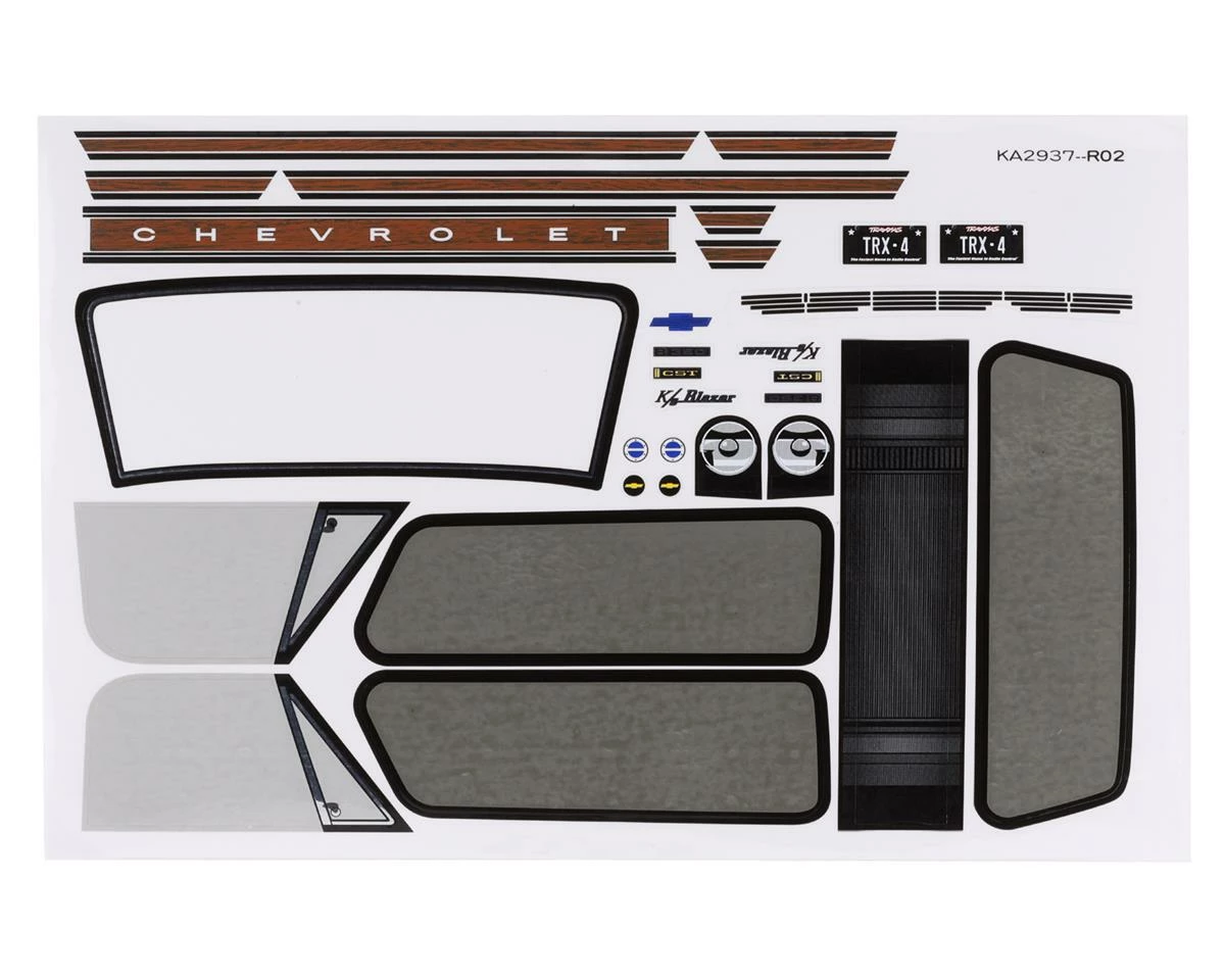Traxxas TRX-4 Chevrolet Blazer 1969-1972 Decal Sheets 1 Traxxas TRX-4 Chevrolet Blazer 1969-1972 Decal Sheets