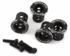 YEAH RACING 6mm Aluminum Adjustable Body Mounts (Black) (4)